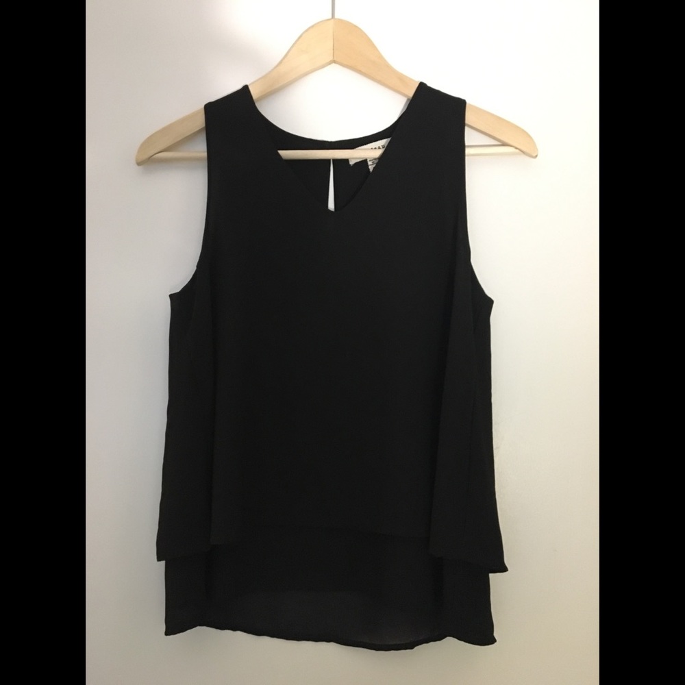 Monteau Small Black Layered Tank